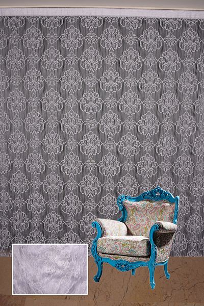 AKÇA TEKSTİL SPIDER MODEL WHITE COLOR STRING Curtain READY BUTTONS STITCHED STRING CURTAIN 300*280 cm