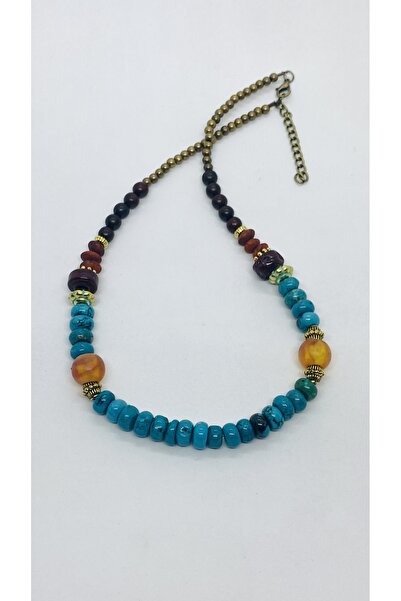 Porsuk Alternatif El yapımı fruze taşlı kadın kolye bileklik set