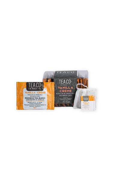 Tea Co Vanilla Creme - 24g Cranberry and Vanilla Roybos Muslin Tea Bag