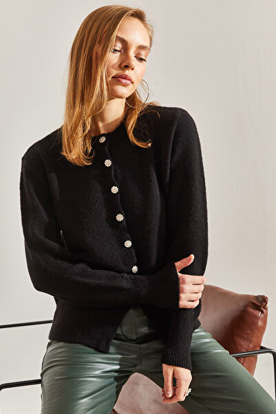 Bianco Lucci Women's Knitwear Cardigan - Buttoned Design