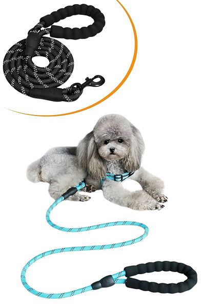 Buffer Reflective Phosphorescent Dog Walker Rope Leash Strap with 130cm Metal Hook