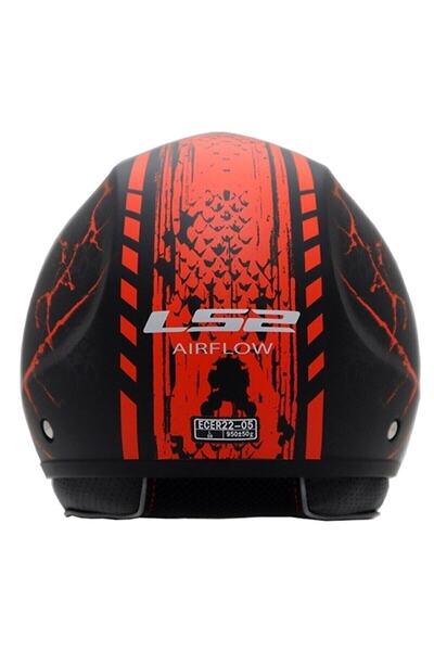 LS2 Aırflow Snake Mat Siyah-kırmızı Kask