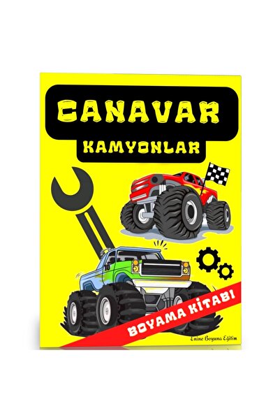 Enine Boyuna Eğitim Monster Trucks Coloring Book (for All)