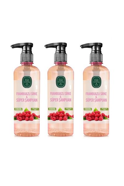 Eyüp Sabri Tuncer Raspberry Vinegar and Super Shampoo - 500ml, 3 Pieces