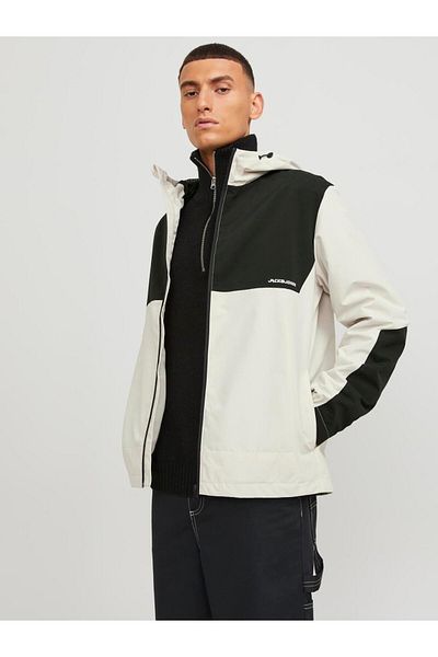Jack & Jones Jjalex Hood Jacket Palton pentru bărbați 12249381   beam de lună/blocare