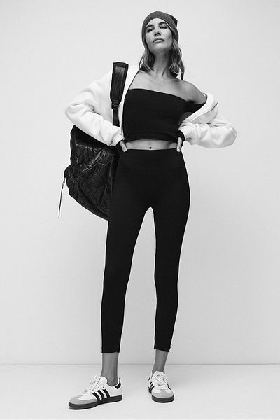 No Matter What Black High-Waisted Stretch Fabric Seamless Sports Leggings