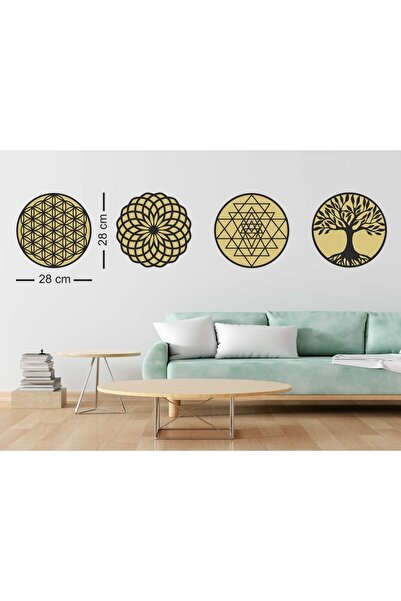 212toyzz Yaşam Çiçeği- Torus -sri Yantra -hayat Ağacı 4 L’ü Dönüşüm Seti Duva...