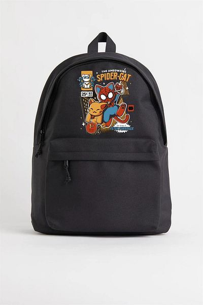 DEEFWEAR Unisex Spider-Cat τυπωμένο σακίδιο πλάτης
