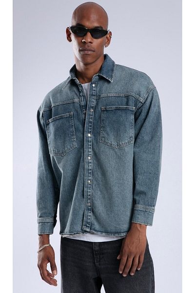 Catch Unisex Loose Fit Denim Shirt 1541-5