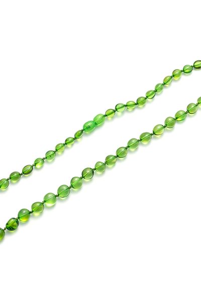 Amber by Mazukna Green Drop Amber Necklace - Free Cut, 45 Cm, Teen and Adult, Certified