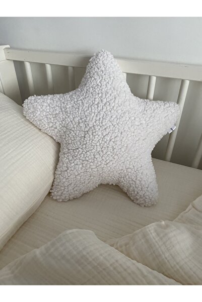 Cream Teddy Star Pillow