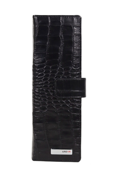 Karya Deri حافظة بطاقات طويلة للجنسين من الجلد الطبيعي 006