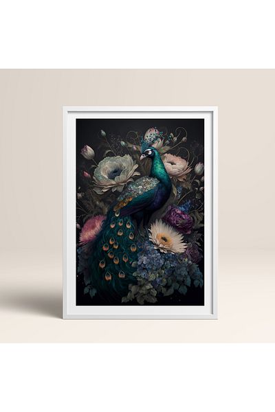 HOMEPACK Pictură cu un singur cadru Pictură poster din seria Peacock TK/240