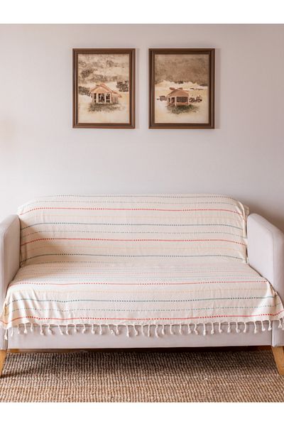 WALLHANG Colorful Points Cotton Jacquard Woven TV Blanket