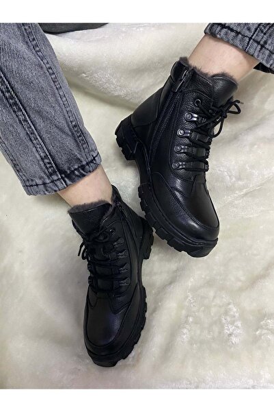 Voyager Унісекс Чорні Чоботи з Застібкою на Молнію з Натуральної Шкіри Crayz (F006)