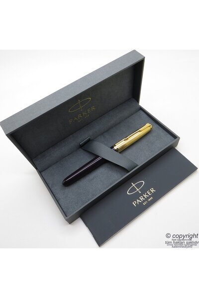 Parker 51 Deluxe Mürdüm 18k Altın Gt Dolma Kalem | Isme Özel Kalem | Hediyelik Kalem