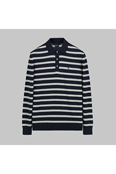 Sarar DÜĞMELİ POLO YAKA TRİKO-Lacivert - 4XL