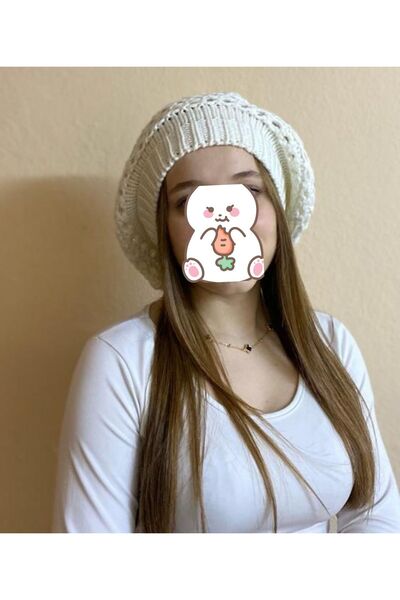 sema aksesuar Women's Knitted Painter Beret Hat - Valentine's Day Winter Gift