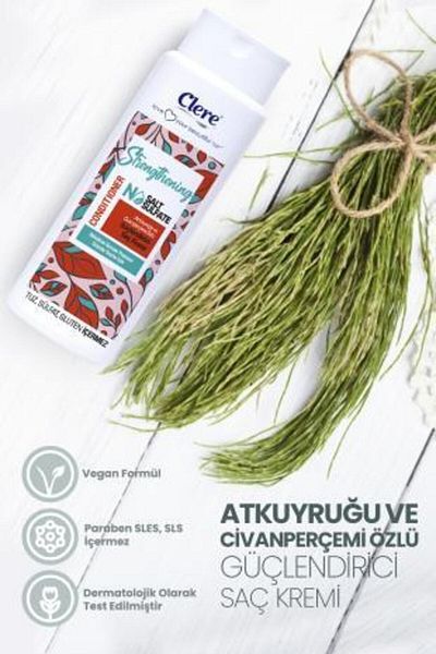 Clere Strengthening Anti-Hair Loss Strengthening Conditioner with Ponytail and Yarrow Extract