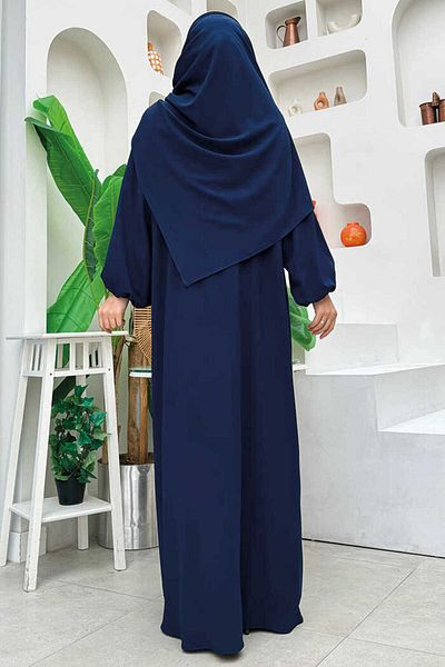 Bym Fashion Φόρεμα προσευχής με σάλι 3857 Navy Blue