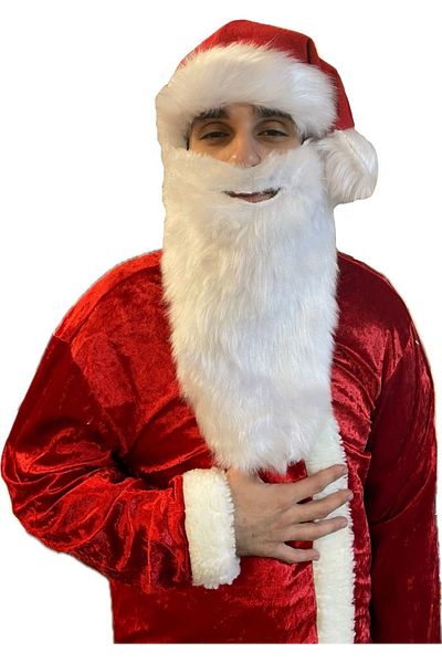 DilekKostüm Santa Claus Hat Christmas Beard Long Beard
