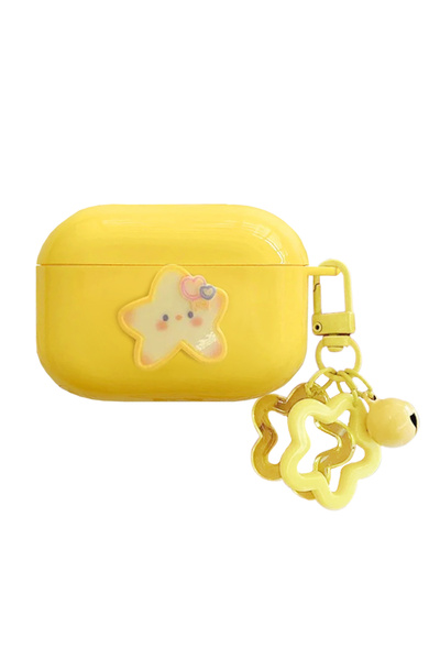 Microsonic AirPods Pro Uyumlu Kılıf Sevimli Sarı Yıldız