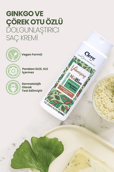 Clere Volumizing Ginkgo and Black Seed Extract Plumping Conditioner