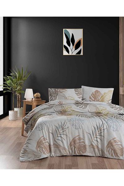 Menderes Home Set cuvertură de pilota dublu flanel - Colectia Bumbac R, Bej Toamna