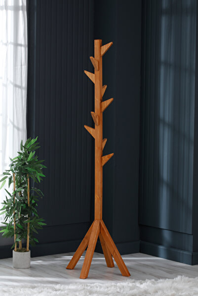 Hier Ahşap Ayaklı Askılık Portmanto Modern Elbise Askısı 175 Cm Ceviz - Meşe - Beyaz - Gri