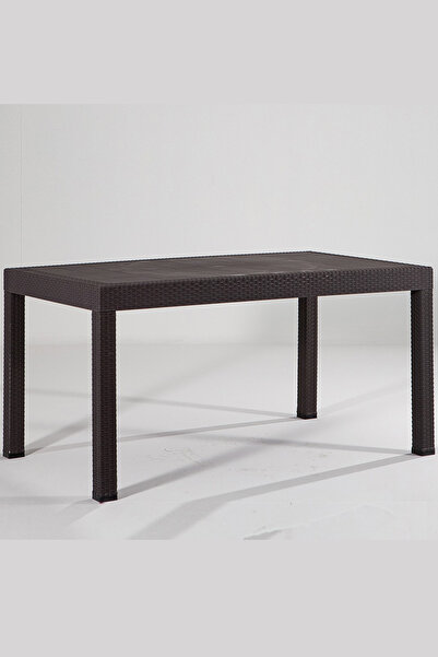 MOBETTO Rattan 90x150 Camsız Kahve Masa - Bahçe&balkon&teras