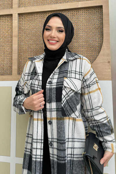 Bym Fashion Μπλουζάκι με κουμπιά με λεπτομέρεια κασμίρ Ξυλοκόπος 7620 Γκρι