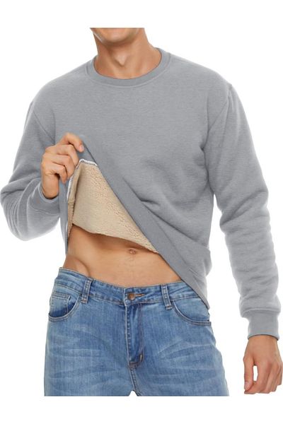 GHASSY CO. Ghassy Co. Men's Ultra Thermal Sherpa Plush Lined Crew Neck Sweatshirt
