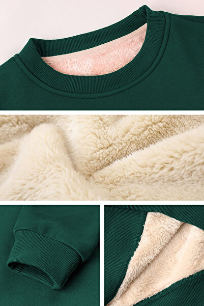 GHASSY CO. Ghassy Co. Men's Ultra Thermal Sherpa Plush Lined Crew Neck Sweatshirt