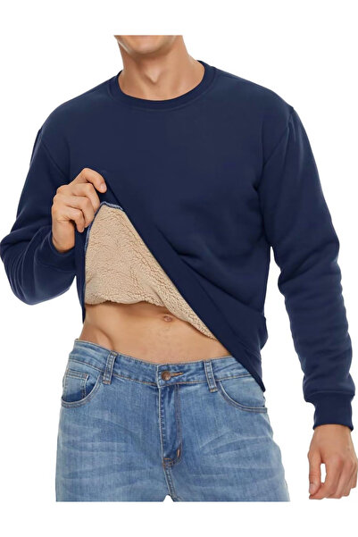 GHASSY CO. Ghassy Co. Чоловічий ультратеплий світшот з підкладкою з шерпа та велосипедним коміром