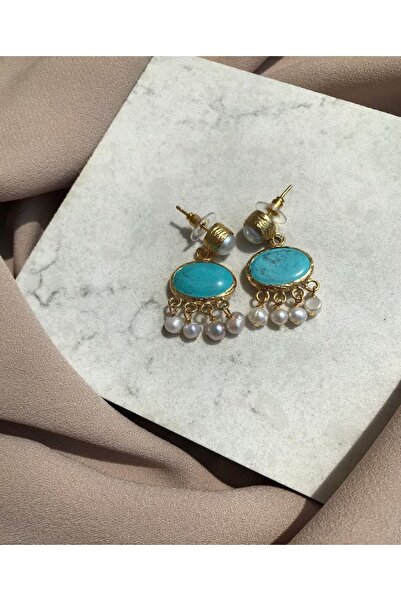 MiracleLivesGiftShop Turkuaz Taşlı Küpe