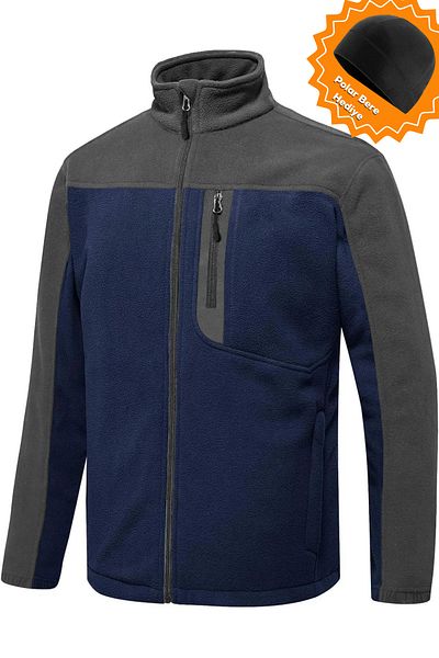 GHASSY CO. Ghassy Co. Men's Antipilling Thermal Garnished Full Zipper Fleece Jacket