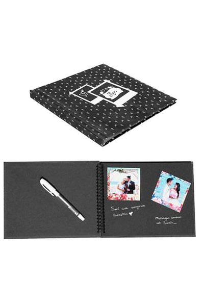 Dijital Dünyası LOVE Patterned 25x25 Medium Size Memory Notebook (20 Φύλλα-40 Σελίδες) & Λευκό στυλό & Αυτοκόλλητο Δώρο