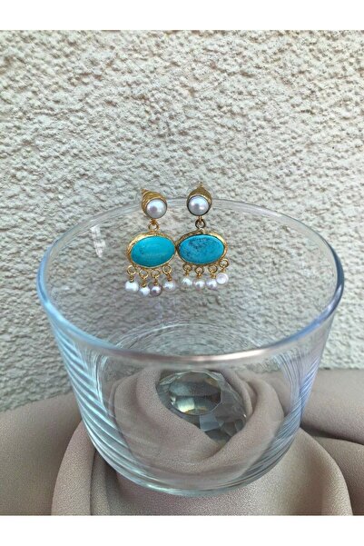 MiracleLivesGiftShop Turkuaz Taşlı Küpe