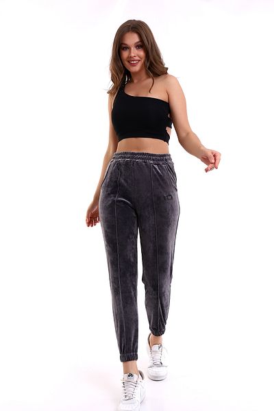 winmoda Γυναικεία βελούδινη φούτερ Jogger Plus Size