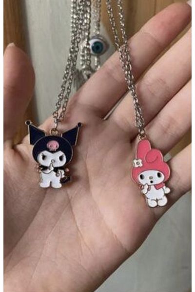 Köstebek Anime My Melody Kuromi Colier dublu pentru cei mai buni prieteni