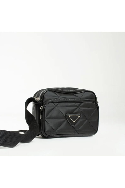 Hanselis Siyah Kapitone Omuz Çantası İki Bölme