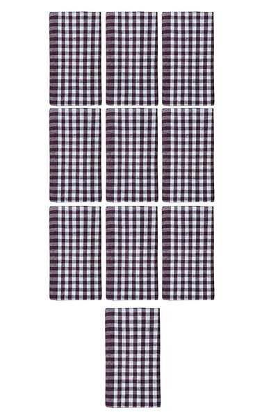 COTENCONCEPT Πετσέτες κουζίνας Gingham 10 τεμαχίων και πανί στεγνώματος 50x70 εκ
