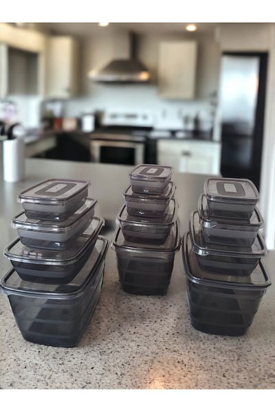 MAVİKÖY 12 Pieces Storage Container Food Container Pantry Box Dowry Set 3x(3.5lt+1.2lt+0.65lt+0.35lt)