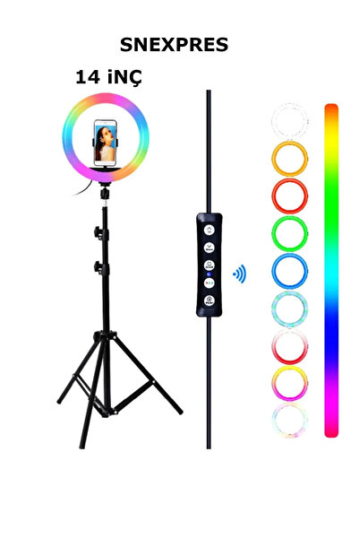 Everest Grup Ring Fill Light Led Işıklı RGB Tripod 14 Inç Halka Youtuber Tikt...
