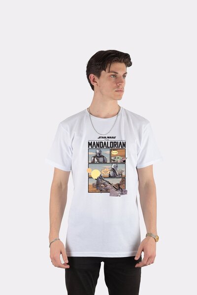DOT تي شيرت للجنسين ستار وورز مندالوريان إنقاذ الطفل