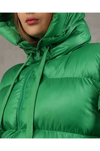 anonim Şişme uzun stil kapşonlu Kadın mont