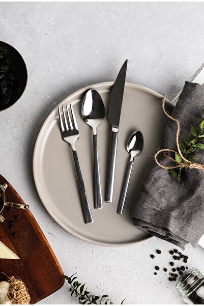 KHAKMA 6-Piece 24-Piece Diamond Steel Fork Knife Spoon Cake Set PIR4LÜ6K24P