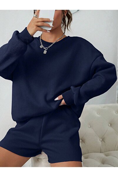 RABTEKS Φούτερ Navy Blue Crew Neck Basic Oversize