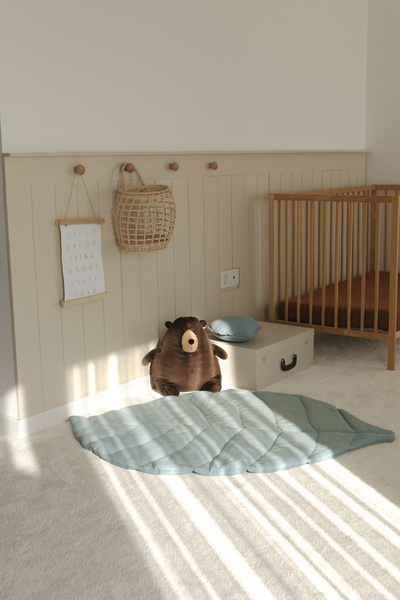 Dear Deer Love Oyun Halısı - Teal Leaf - Yaprak Minder