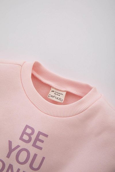 DeFacto Crew Neck Printed Baby Girl Sweatshirt - C2403a524sp